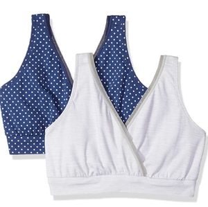 Playtex Nursing Pullover Sleep Bra 2-Pack Criss Cross Maternity Size Medium